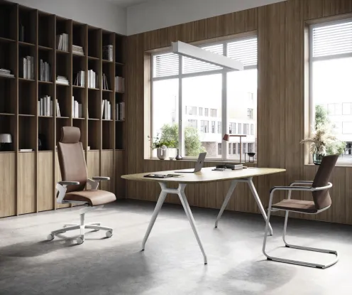 Wilkhahn-Sitze aus dem Programm ON in Braun in einem Büro