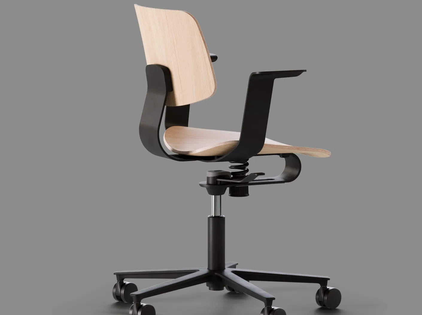 Wilkhahn WiChair Schwarz mit Eiche