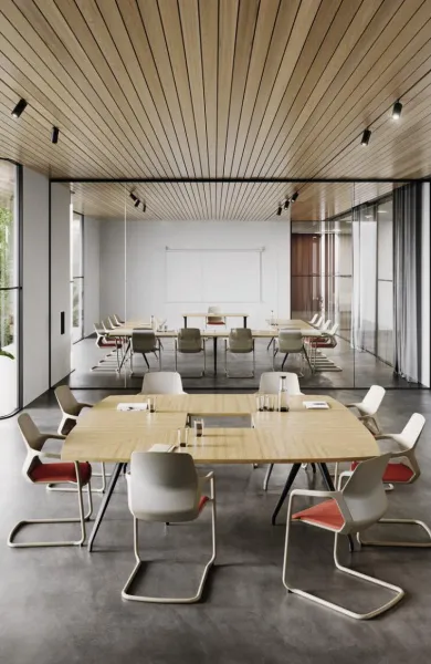 Wilkhahn-Stühle aus der Metrik in einem Besprechungsraum